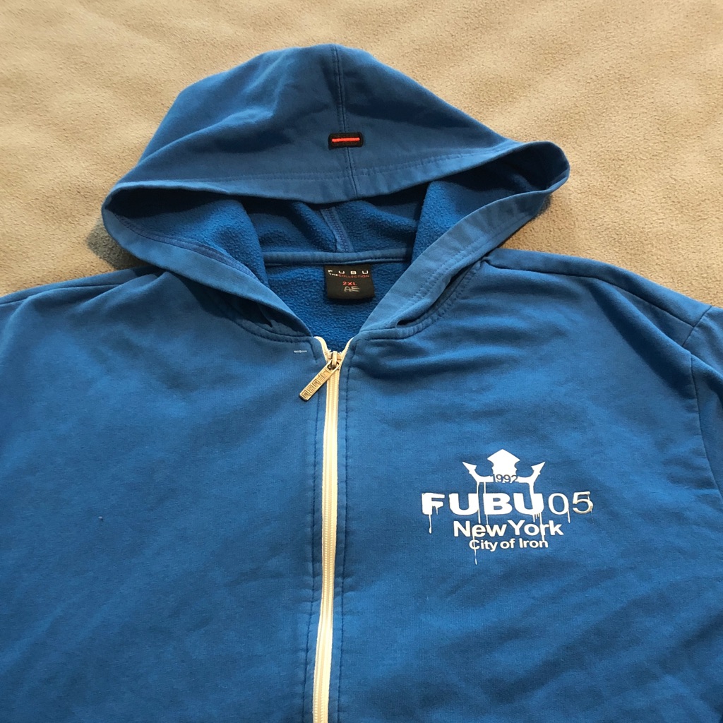 Fubu "City Of Iron" Full-Zip Hooded Sweatshirt Adult Unisex 2xl